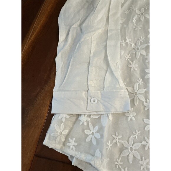 Women’s Blouse Shirt Floral Flowers Lace 5XL White Flowy Boho Gracila - Picture 4 of 16